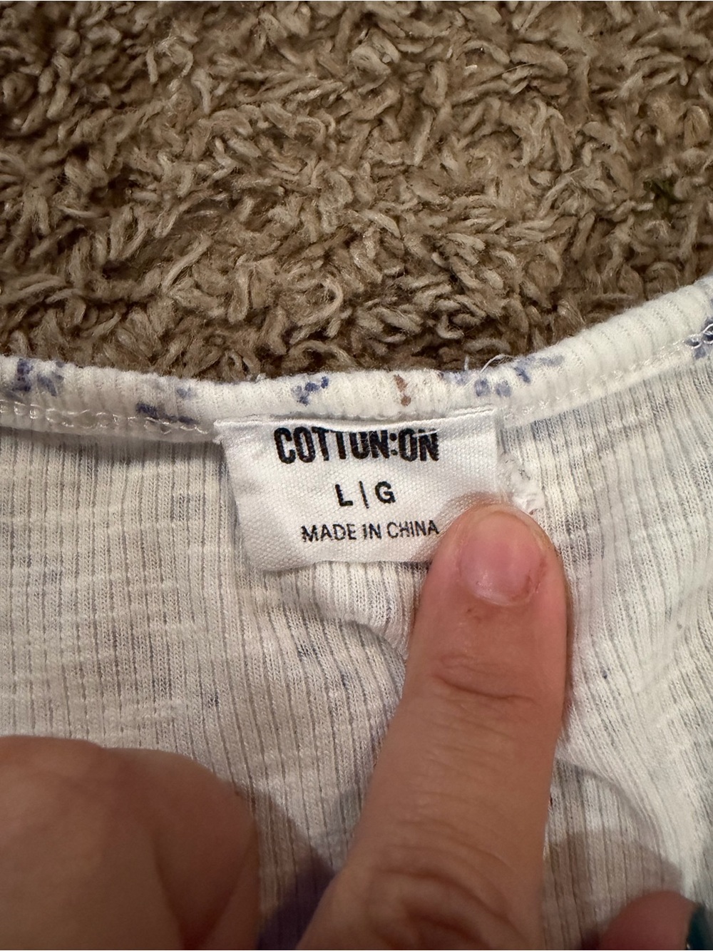 Cotton On Women’s Chelsea Open Front Ditsy Dusk Blue Floral Cottagecore Top SZ L - Picture 8 of 10